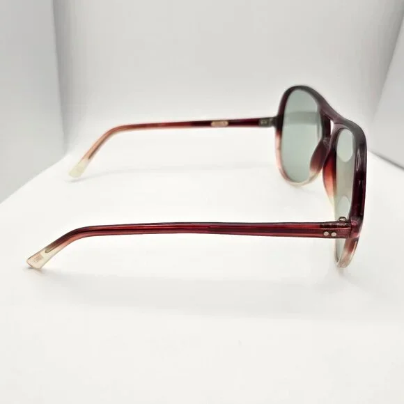 VTG Aviator Sunglasses Gradient Red Frame Oversized Brown Lens Luxury Style - Picture 7 of 15